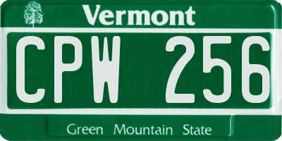 VT license plate CPW256