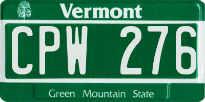 VT license plate CPW276