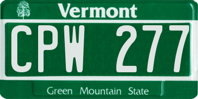VT license plate CPW277