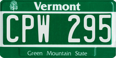 VT license plate CPW295