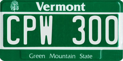 VT license plate CPW300