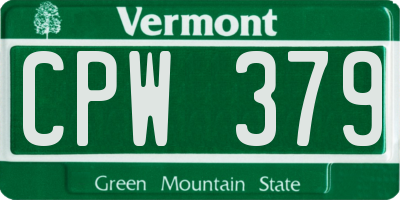 VT license plate CPW379