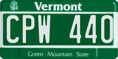VT license plate CPW440