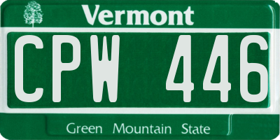 VT license plate CPW446