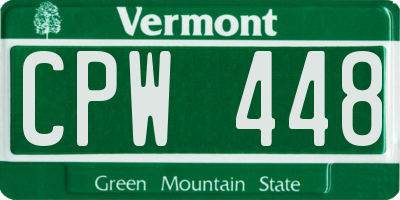 VT license plate CPW448