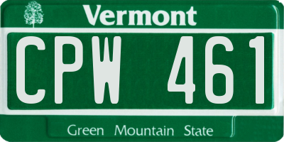VT license plate CPW461