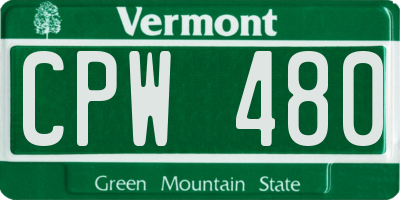 VT license plate CPW480