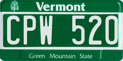 VT license plate CPW520
