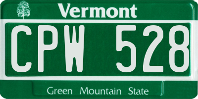 VT license plate CPW528