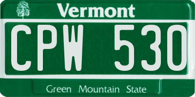 VT license plate CPW530