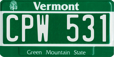 VT license plate CPW531