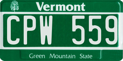 VT license plate CPW559
