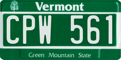 VT license plate CPW561