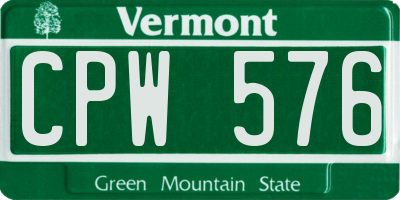 VT license plate CPW576