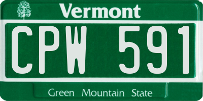 VT license plate CPW591