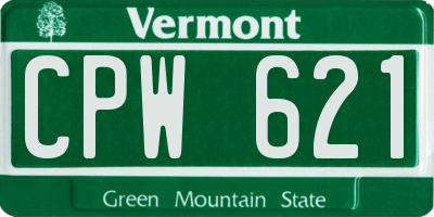 VT license plate CPW621