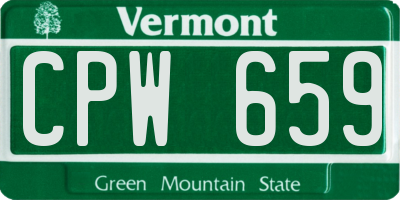 VT license plate CPW659
