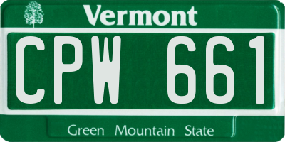 VT license plate CPW661