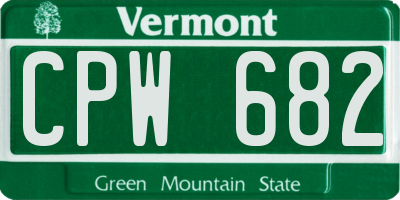 VT license plate CPW682