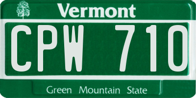 VT license plate CPW710