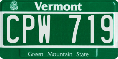 VT license plate CPW719