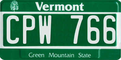 VT license plate CPW766