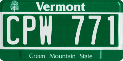 VT license plate CPW771