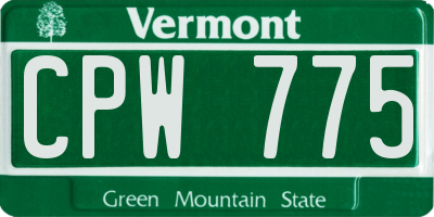 VT license plate CPW775