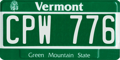 VT license plate CPW776