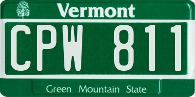 VT license plate CPW811