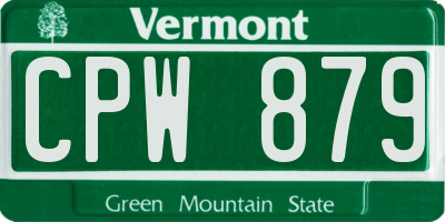 VT license plate CPW879