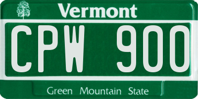 VT license plate CPW900