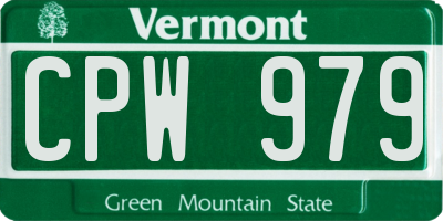 VT license plate CPW979