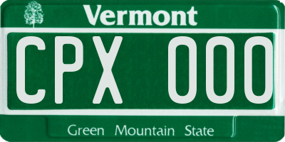 VT license plate CPX000