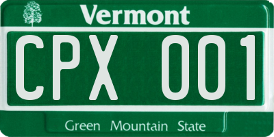 VT license plate CPX001