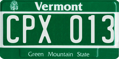 VT license plate CPX013