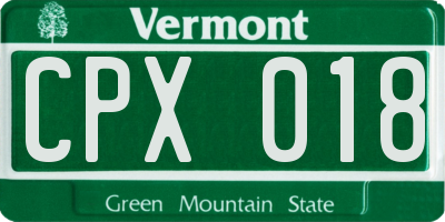 VT license plate CPX018