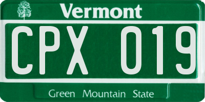 VT license plate CPX019