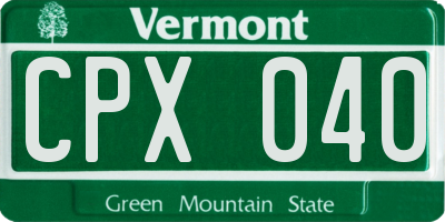 VT license plate CPX040