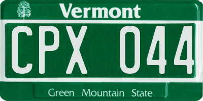 VT license plate CPX044
