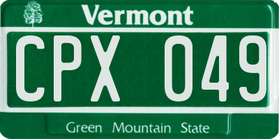 VT license plate CPX049