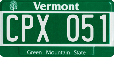 VT license plate CPX051