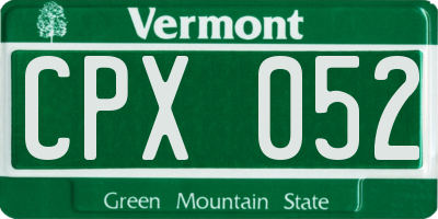 VT license plate CPX052