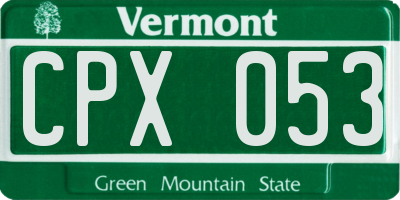 VT license plate CPX053
