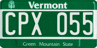 VT license plate CPX055