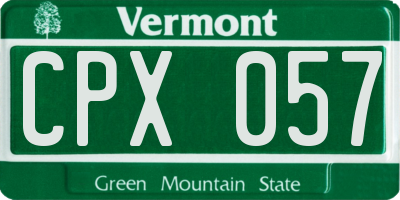 VT license plate CPX057
