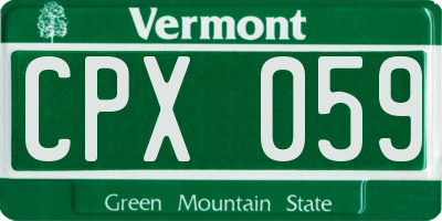 VT license plate CPX059
