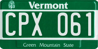 VT license plate CPX061