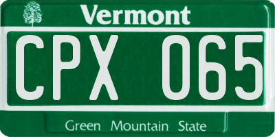 VT license plate CPX065
