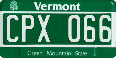 VT license plate CPX066
